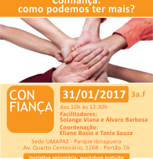 “Confiança, como podemos ter mais?”  31/01, na UMAPAZ, SP. Não perca!